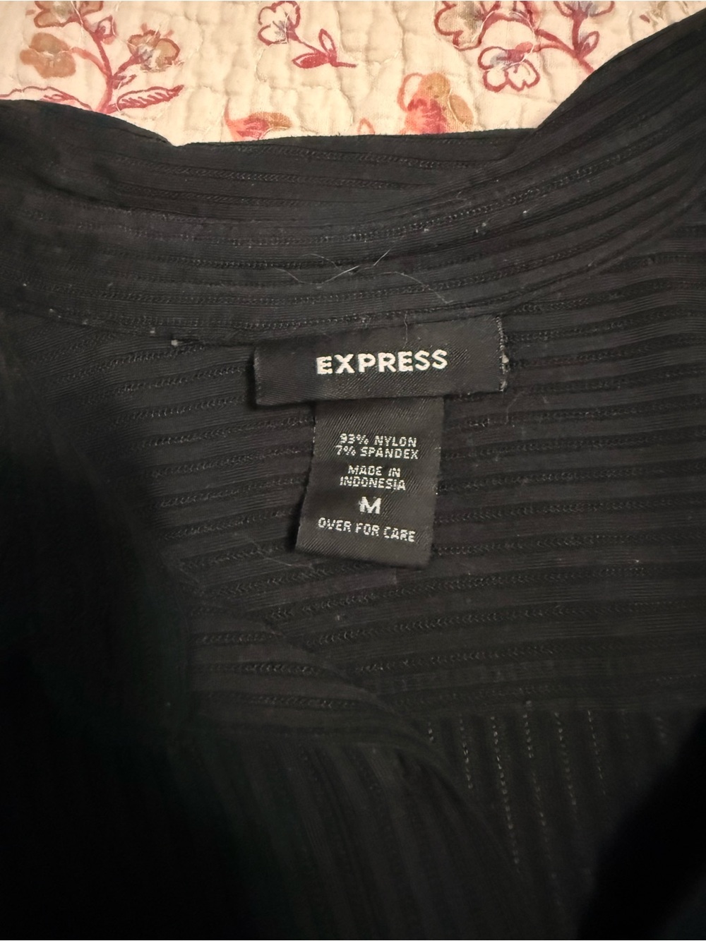 Express Black Ribbed Button-Up Shirt - Picture 3 of 4